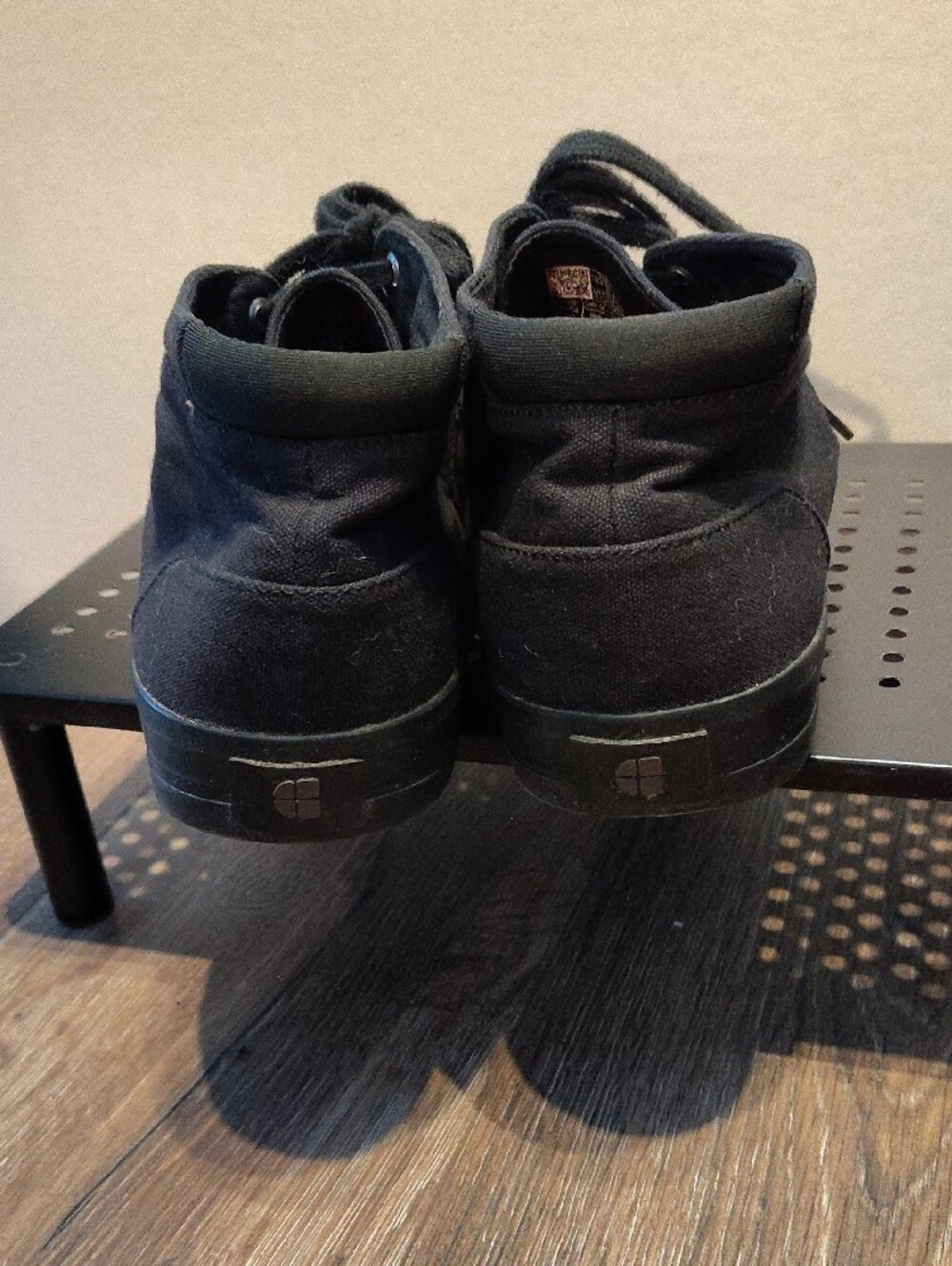 Men's Shoes For Crews Black Canvas High-Top Lace-Up Shoes - Picture 3 of 6